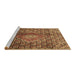 Sideview of Machine Washable Persian Brown Traditional Rug, wshtr4569brn