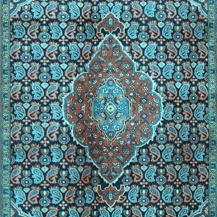 Machine Washable Persian Light Blue Traditional Rug, wshtr4569lblu