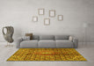 Machine Washable Persian Yellow Traditional Rug in a Living Room, wshtr4569yw