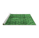 Sideview of Machine Washable Persian Emerald Green Traditional Area Rugs, wshtr4569emgrn