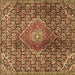Square Persian Brown Traditional Rug, tr4569brn