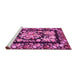 Sideview of Machine Washable Medallion Pink French Rug, wshtr456pnk