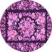 Round Medallion Purple French Rug, tr456pur