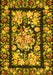 Machine Washable Medallion Yellow French Rug, wshtr456yw