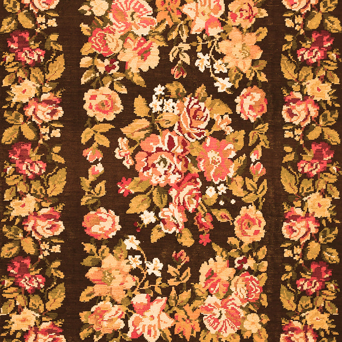 Serging Thickness of Machine Washable Medallion Orange French Area Rugs, wshtr456org