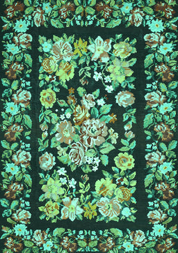 Medallion Turquoise French Rug, tr456turq
