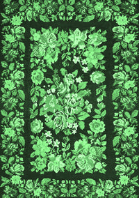 Medallion Emerald Green French Rug, tr456emgrn