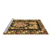 Sideview of Machine Washable Medallion Brown French Rug, wshtr456brn