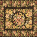 Square Medallion Brown French Rug, tr456brn