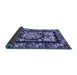 Sideview of Medallion Blue French Rug, tr456blu