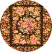 Square Medallion Orange French Rug, tr456org