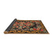 Sideview of Traditional Bronze Brown Medallion Rug, tr457