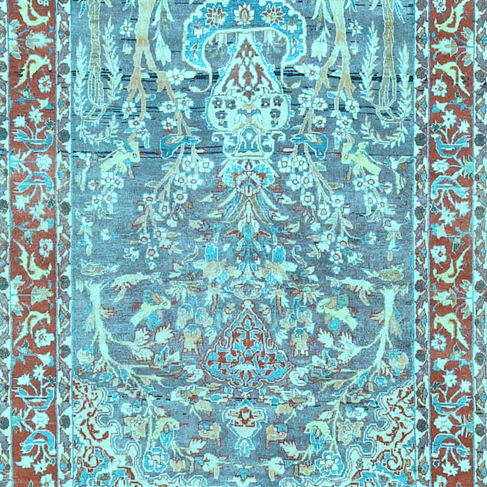 Machine Washable Persian Light Blue Traditional Rug, wshtr4570lblu