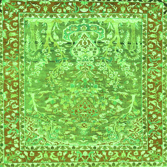Serging Thickness of Persian Green Traditional Rug, tr4570grn