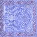 Square Persian Blue Traditional Rug, tr4570blu
