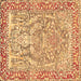 Square Machine Washable Persian Brown Traditional Rug, wshtr4570brn