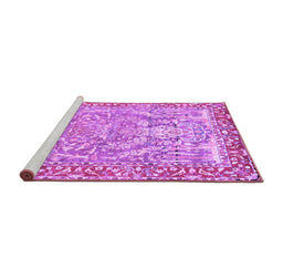 Sideview of Machine Washable Persian Purple Traditional Area Rugs, wshtr4570pur