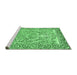 Sideview of Machine Washable Persian Emerald Green Traditional Area Rugs, wshtr4570emgrn