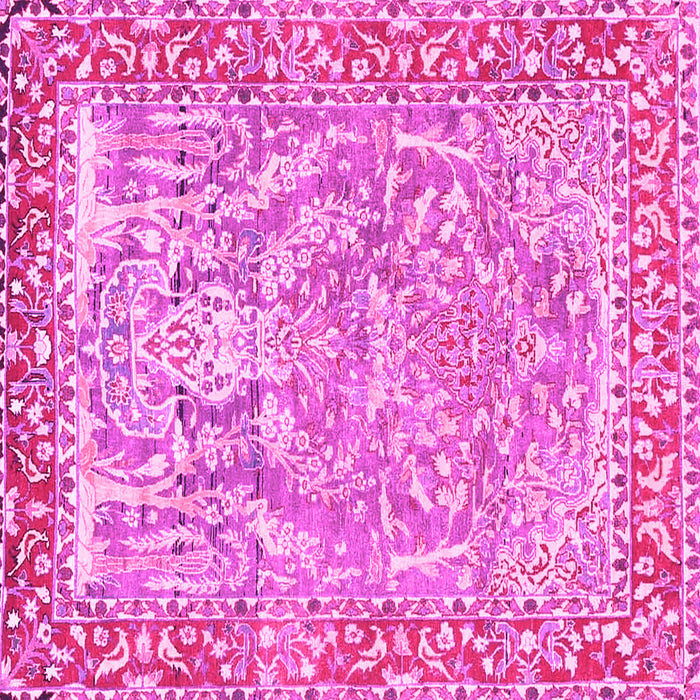 Square Machine Washable Persian Pink Traditional Rug, wshtr4570pnk