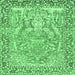 Square Persian Emerald Green Traditional Rug, tr4570emgrn