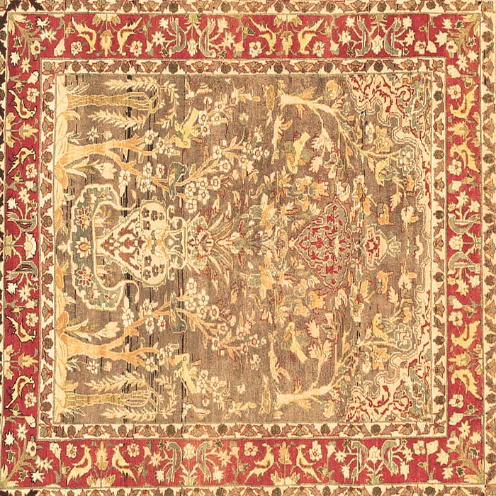 Square Persian Brown Traditional Rug, tr4570brn