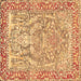 Square Persian Brown Traditional Rug, tr4570brn
