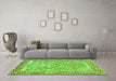 Machine Washable Persian Green Traditional Area Rugs in a Living Room,, wshtr4570grn