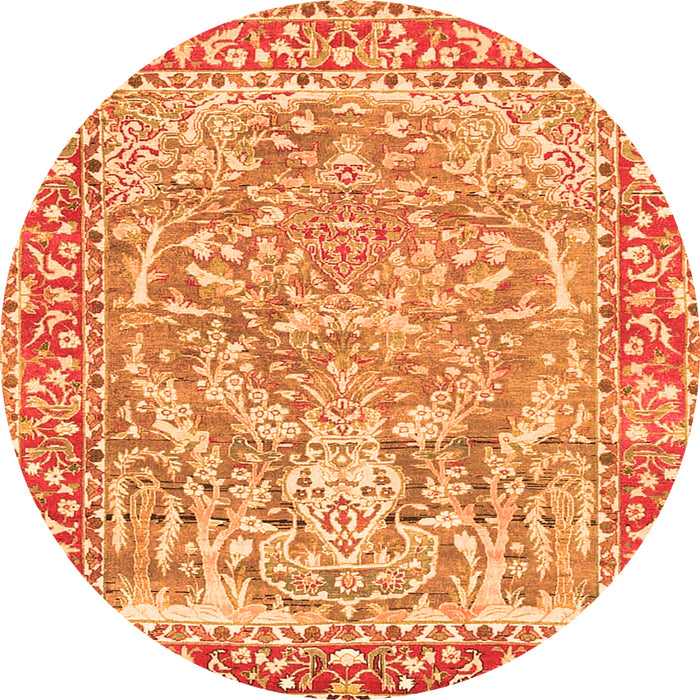 Square Persian Orange Traditional Rug, tr4570org