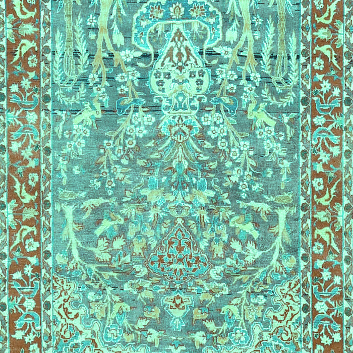 Machine Washable Persian Turquoise Traditional Area Rugs, wshtr4570turq