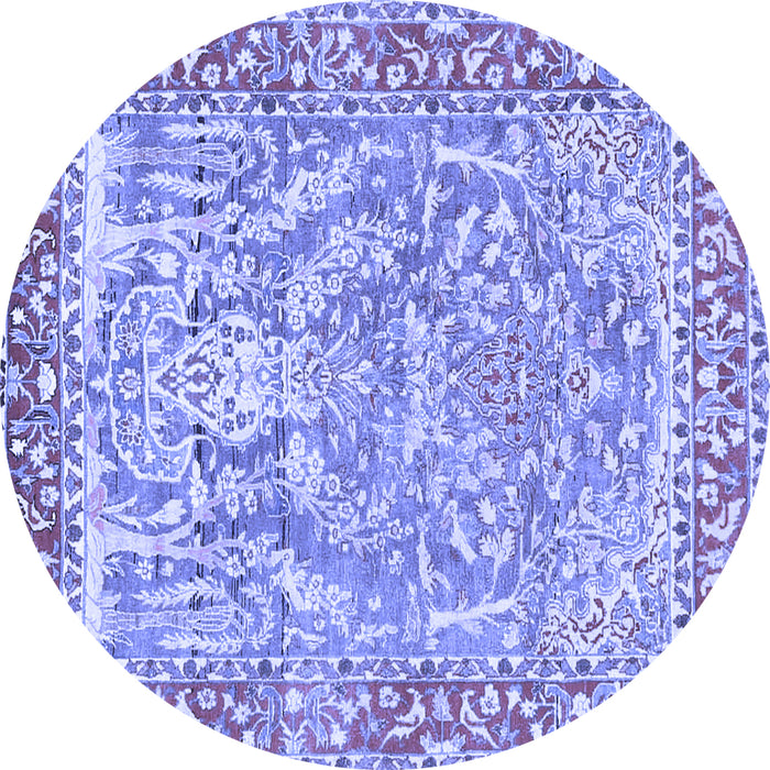 Round Persian Blue Traditional Rug, tr4570blu