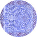 Round Persian Blue Traditional Rug, tr4570blu