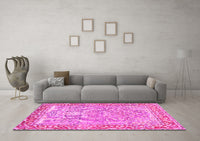 Machine Washable Persian Pink Traditional Rug, wshtr4570pnk