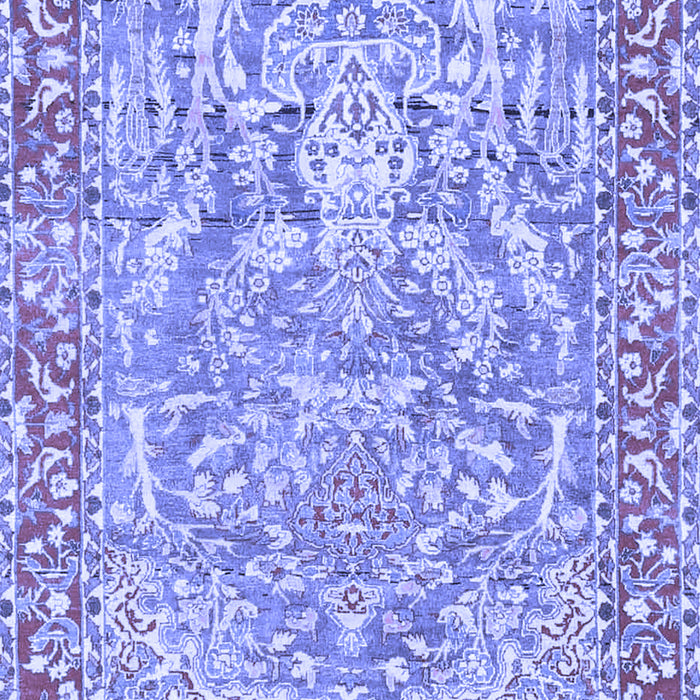 Machine Washable Persian Blue Traditional Rug, wshtr4570blu
