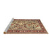 Sideview of Machine Washable Traditional Dark Sienna Brown Rug, wshtr4571