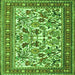 Round Machine Washable Persian Green Traditional Area Rugs, wshtr4571grn