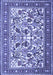 Machine Washable Persian Blue Traditional Rug, wshtr4571blu