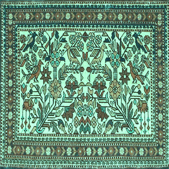 Square Persian Turquoise Traditional Rug, tr4571turq