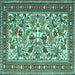 Square Persian Turquoise Traditional Rug, tr4571turq