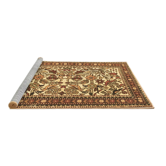 Sideview of Machine Washable Persian Brown Traditional Rug, wshtr4571brn