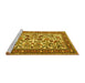 Sideview of Machine Washable Persian Yellow Traditional Rug, wshtr4571yw