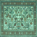 Square Machine Washable Persian Turquoise Traditional Area Rugs, wshtr4571turq