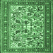 Square Persian Emerald Green Traditional Rug, tr4571emgrn