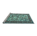 Sideview of Machine Washable Persian Light Blue Traditional Rug, wshtr4571lblu