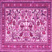 Square Machine Washable Persian Pink Traditional Rug, wshtr4571pnk