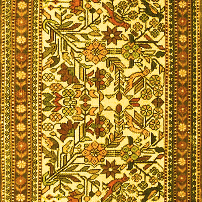 Machine Washable Persian Yellow Traditional Rug, wshtr4571yw
