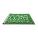 Sideview of Machine Washable Persian Emerald Green Traditional Area Rugs, wshtr4571emgrn