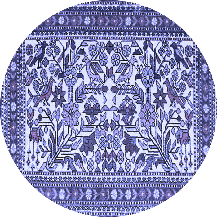 Round Persian Blue Traditional Rug, tr4571blu