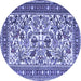 Round Persian Blue Traditional Rug, tr4571blu