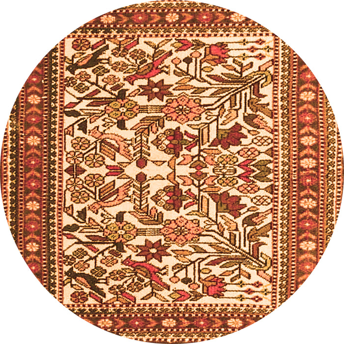 Square Persian Orange Traditional Rug, tr4571org