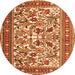 Square Persian Orange Traditional Rug, tr4571org